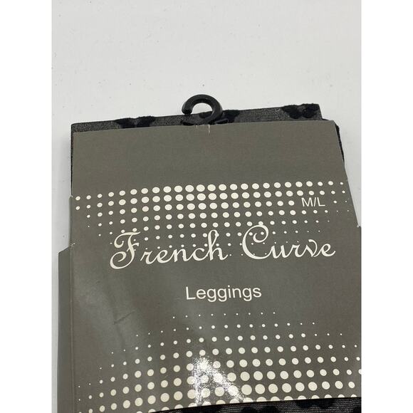 FRENCH CURVE Women's Black Floral Sheer Stretch Lightweight Leggings SZ M/L - Picture 6 of 10